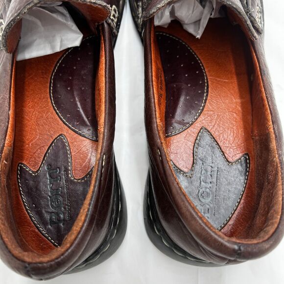 Born Women's Brown Leather Slip On Loafers Shoes Size 9 - Picture 6 of 9